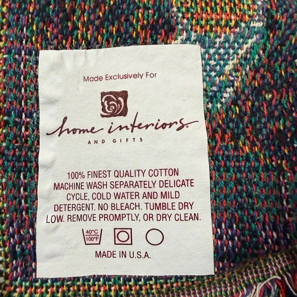 Vintage Home Interiors “ Through The Year Denim Days” Throw / Blanket. Nice
